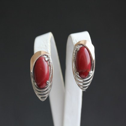 Сережки 307 яшма імітація Rh Timofeev