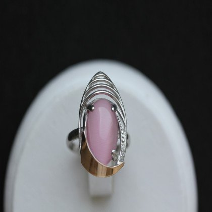 Перстень 307 улексит рожевий Rh Timofeev