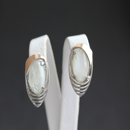 Сережки 307 опал імітація Rh Timofeev