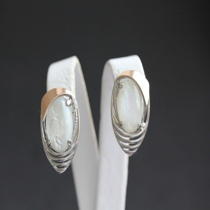 Сережки 307 опал імітація Rh Timofeev