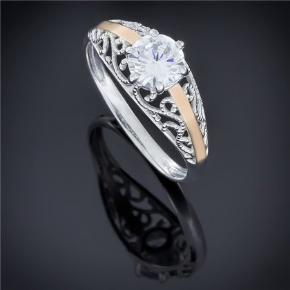 Перстень 503 цирконій білий Rh Timofeev