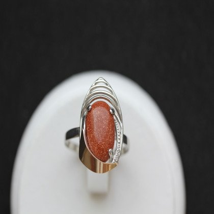 Перстень 307 авнтюрий золотий Rh Timofeev