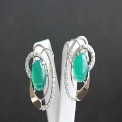 Сережки 308 улексит зелений Rh Timofeev