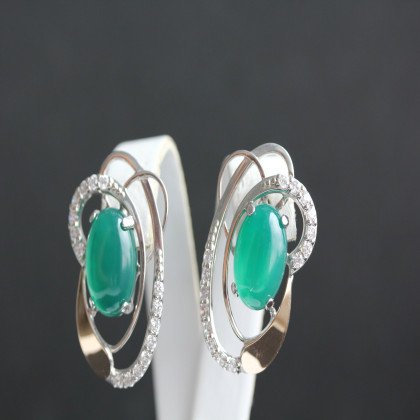 Сережки 308 улексит зелений Rh Timofeev 2