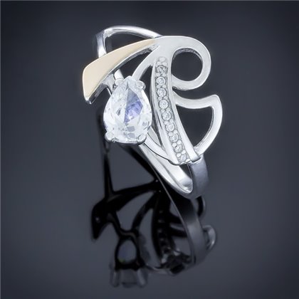 Перстень 502 цирконій білий Rh Timofeev