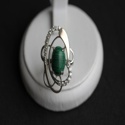Перстень 308 малахіт Rh Timofeev 2