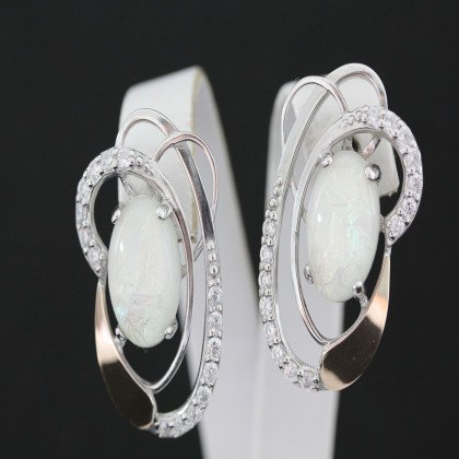 Сережки 308 опал імітація Rh Timofeev