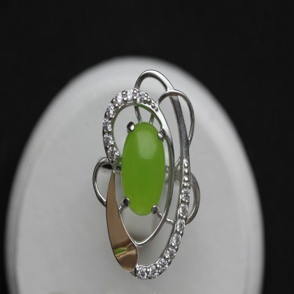 Перстень 308 улексит салатовий Rh Timofeev