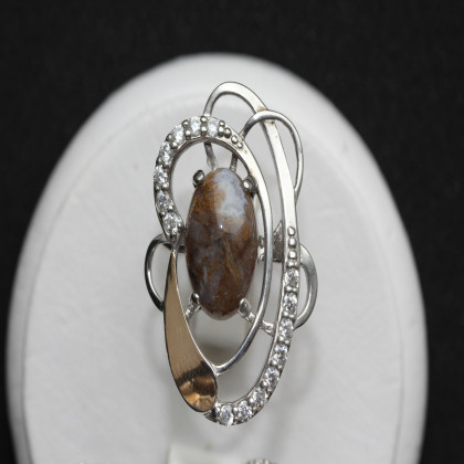 Перстень 308 яшма Rh Timofeev