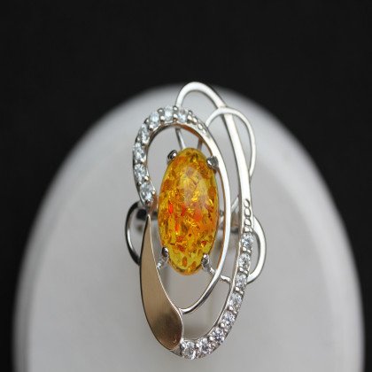 Перстень 308 янтарь жовтий імітація Rh Timofeev