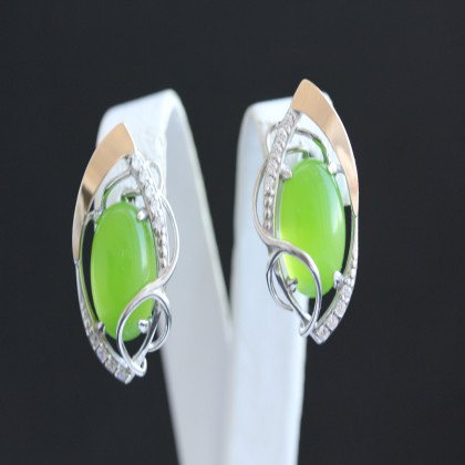 Сережки 309 улексит салатовий Rh Timofeev