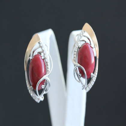 Сережки 309 яшма імітація Rh Timofeev