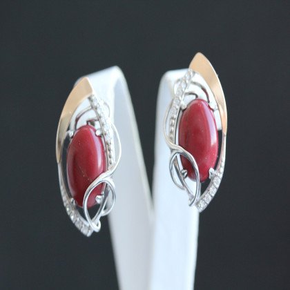 Сережки 309 яшма імітація Rh Timofeev