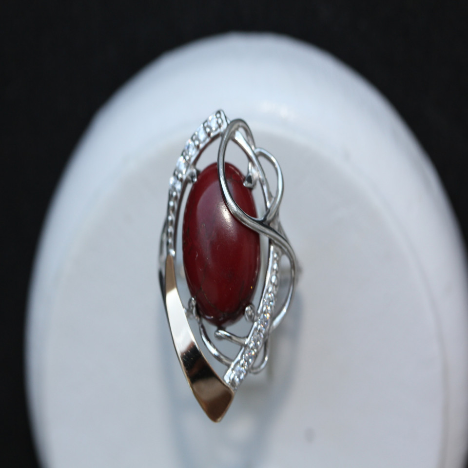 Перстень 309 яшма імітація Rh Timofeev