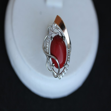 Перстень 309 корал Rh Timofeev