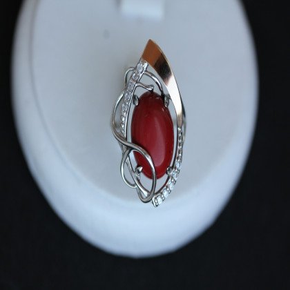 Перстень 309 корал Rh Timofeev