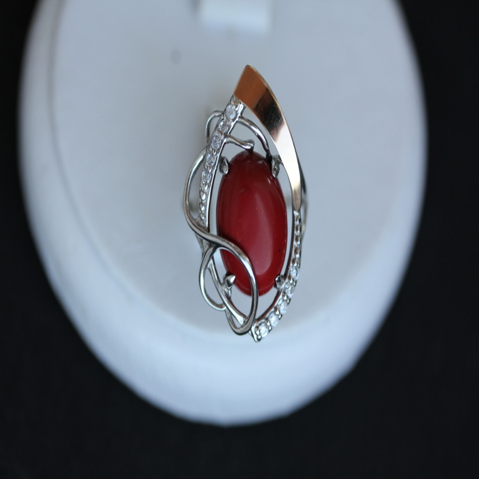 Перстень 309 корал Rh Timofeev