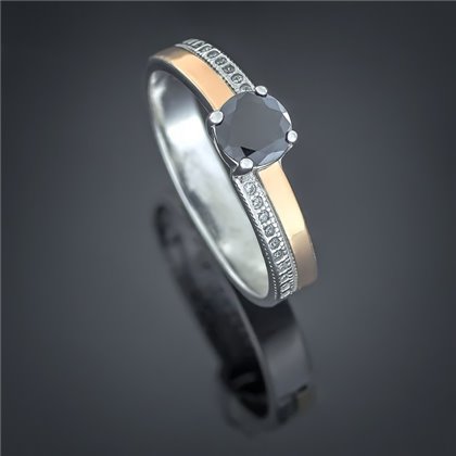 Перстень 498 цирконій чорний Rh Timofeev