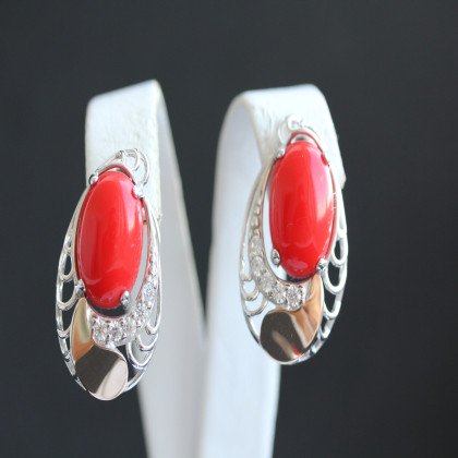 Сережки 310 корал Rh Timofeev