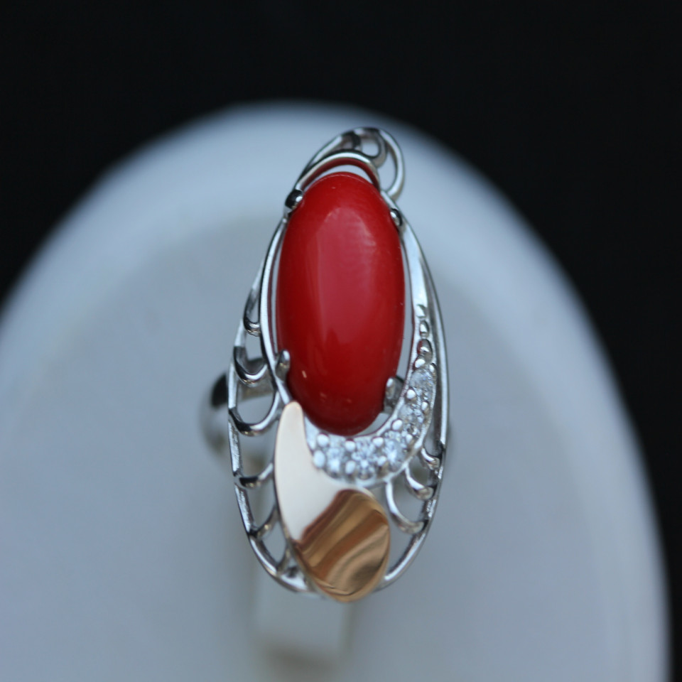 Перстень 310 корал Rh Timofeev