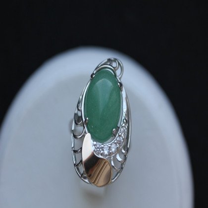 Перстень 310 авантюрин зелений Rh Timofeev