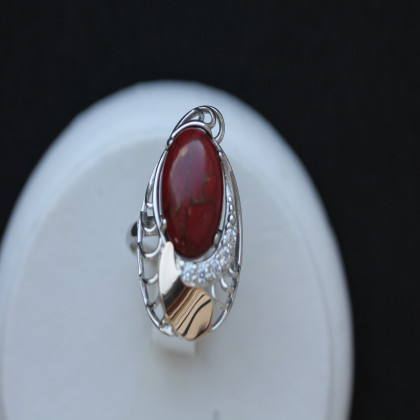 Перстень 310 яшма імітація Rh Timofeev