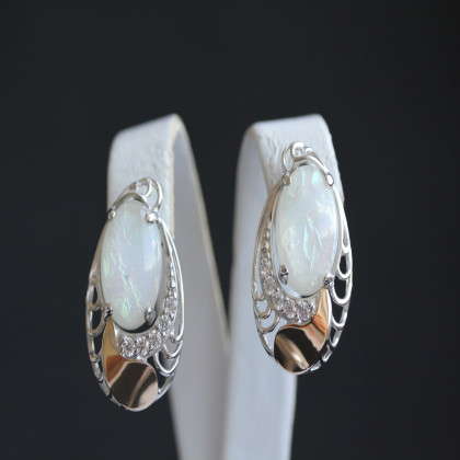 Сережки 310 опал імітація Rh Timofeev