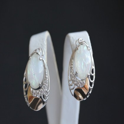 Сережки 310 опал імітація Rh Timofeev