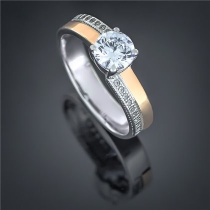 Перстень 498 цирконій білий Rh Timofeev