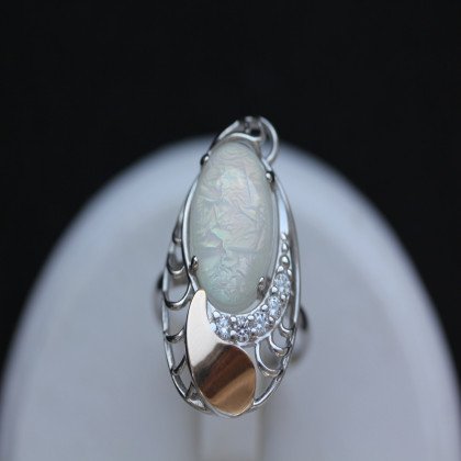 Перстень 310 опал імітація Rh Timofeev