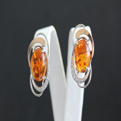 Сережки 313 янтарь Rh Timofeev