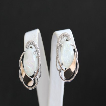 Сережки 314 опал імітація Rh Timofeev