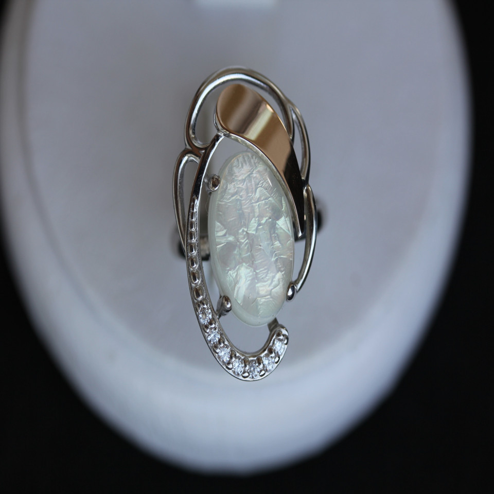 Перстень 314 опал імітація Rh Timofeev