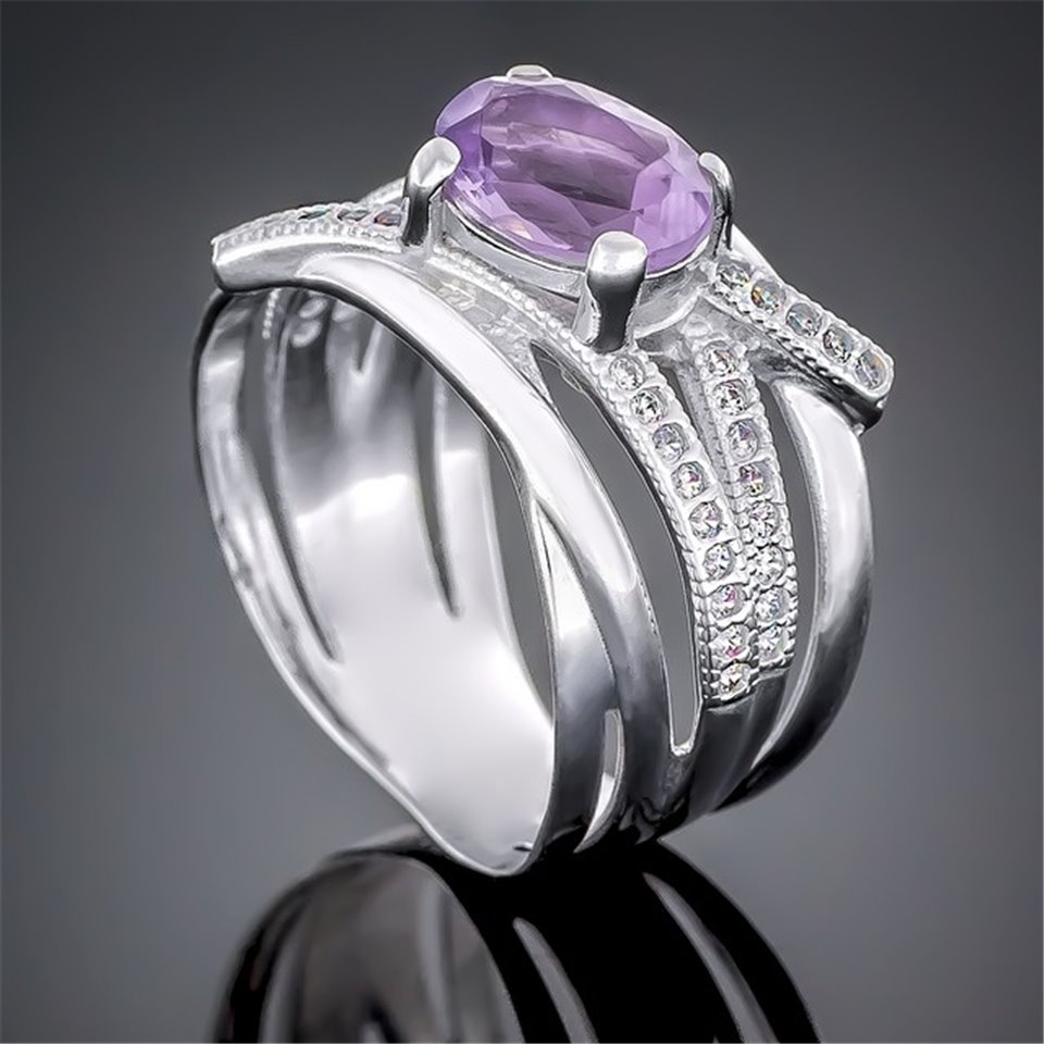 Перстень 497 аметист Rh Timofeev