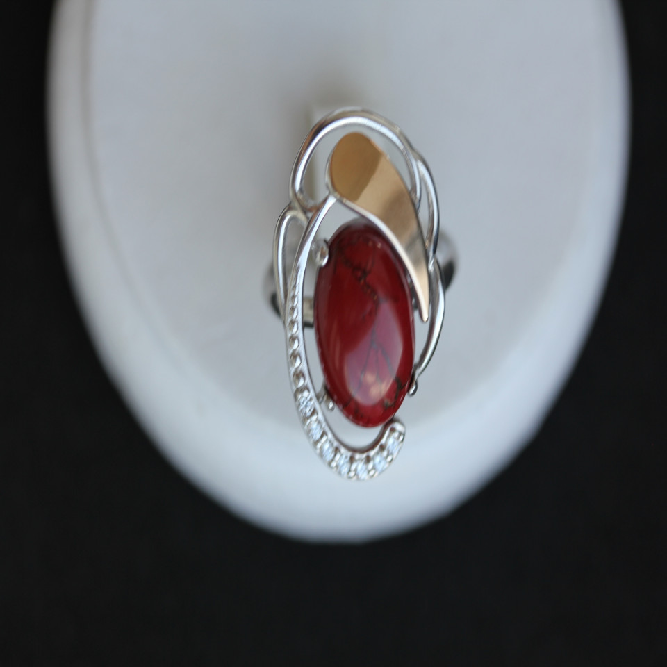 Перстень 314 яшма імітація Rh Timofeev