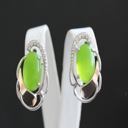 Сережки 314 улексит зелений Rh Timofeev