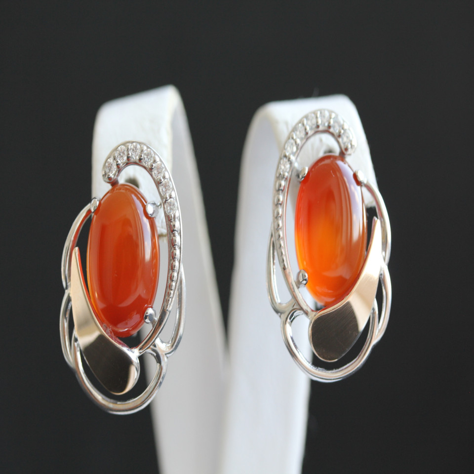 Сережки 314 сердолік Rh Timofeev