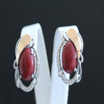 Сережки 315 яшма імітація Rh Timofeev