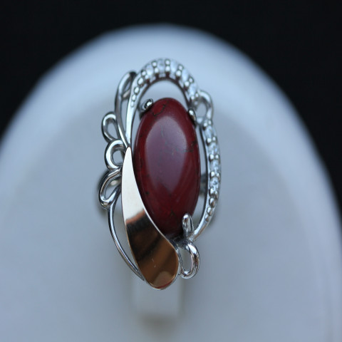 Перстень 315 яшма імітація Rh Timofeev