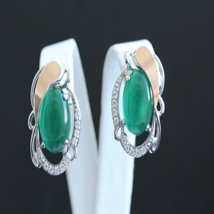 Сережки 315 улексит зелений Rh Timofeev