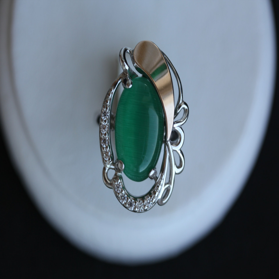 Перстень 315 улексит зелений Rh Timofeev