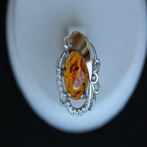 Перстень 315 янтарь жовтий імітація Rh Timofeev