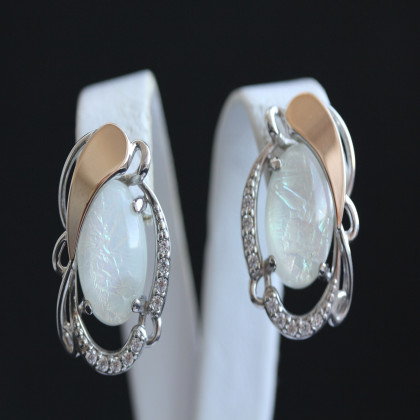 Сережки 315 опал імітація Rh Timofeev