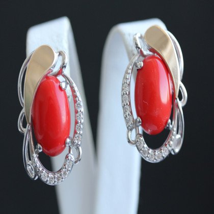 Сережки 315 корал Rh Timofeev