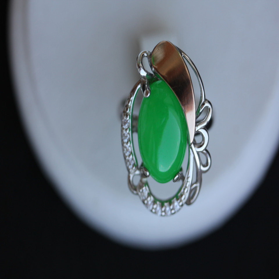 Перстень 315 авантюрин зелений Rh Timofeev