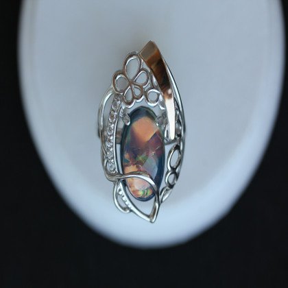 Перстень 316 опал синій імітація Rh Timofeev