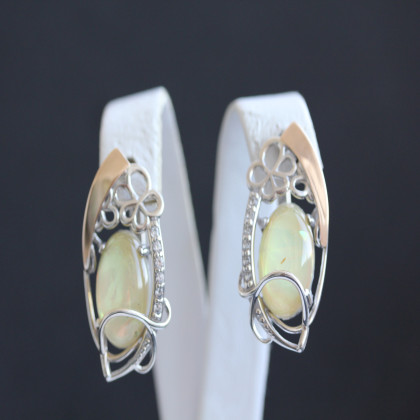 Сережки 316 опал імітація Rh Timofeev