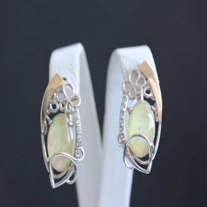 Сережки 316 опал імітація Rh Timofeev