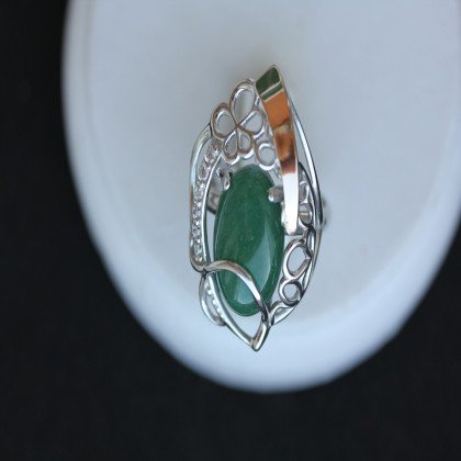 Перстень 316 авантюрин зелений Rh Timofeev