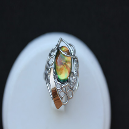 Перстень 316 опал чорний імітація Rh Timofeev